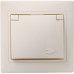 РСб10-3-ККм Розетка 1местн. c з/к с крышкой 16А КВАРТА (кремовый)
