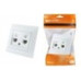 Розетка телефонная RJ11 + компьютерная RJ45 белая "Лама" TDM
